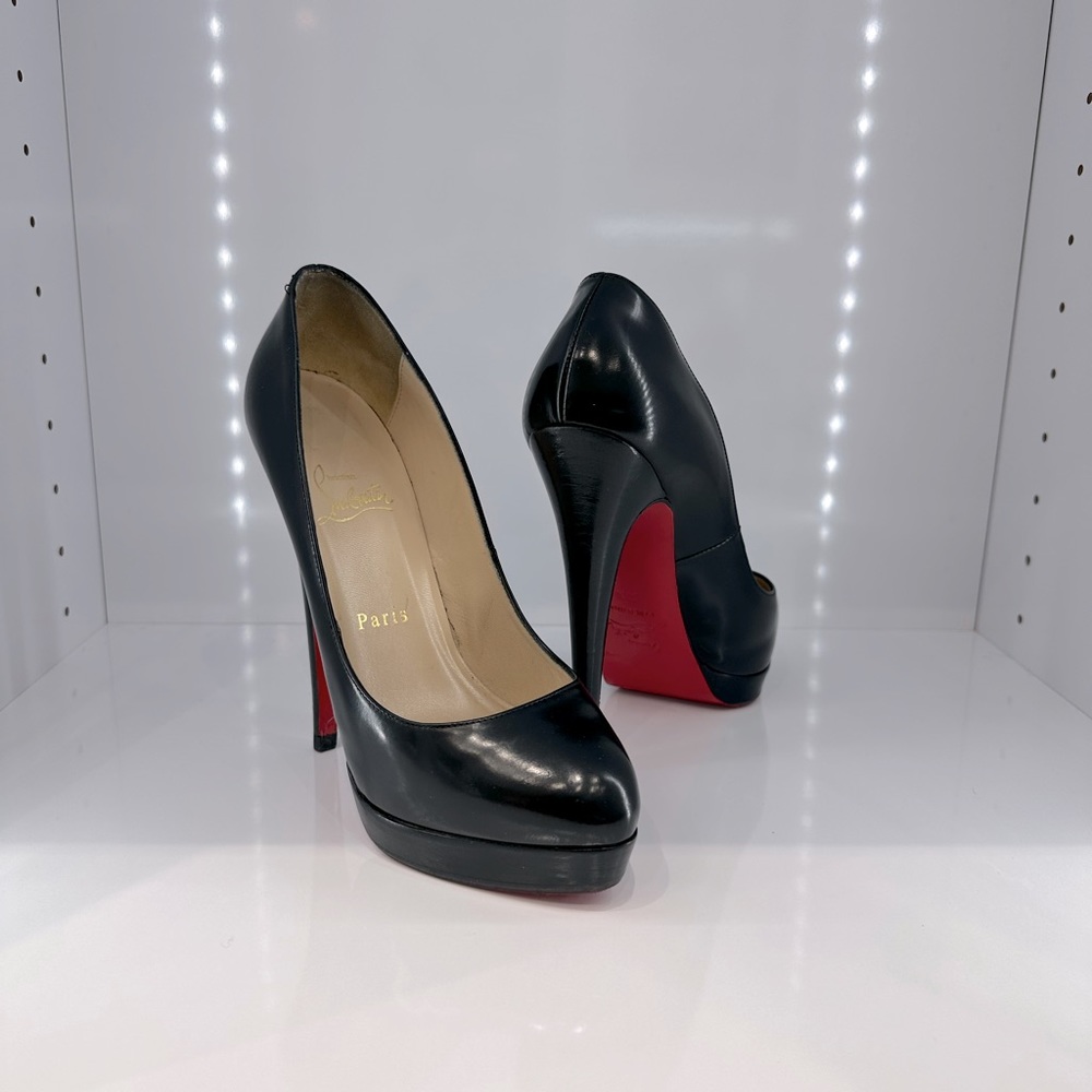 Christian Louboutin Alti 160 leather stiletto platform, black 37.5